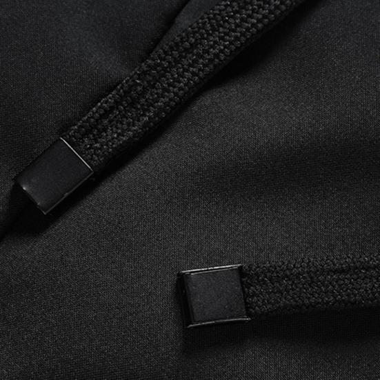 Men Down Coat Hooded Padded Drawstring Warm Winter Quilted Down Coat