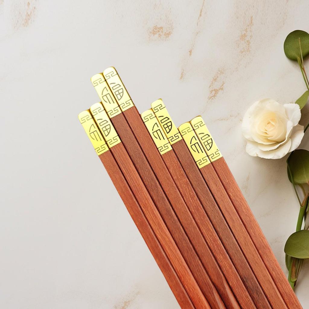 High-End Non-Slip Chicken Wing Wood Chopsticks - 2025 Red Sandalwood, Anti-Mildew, Light Luxury Design