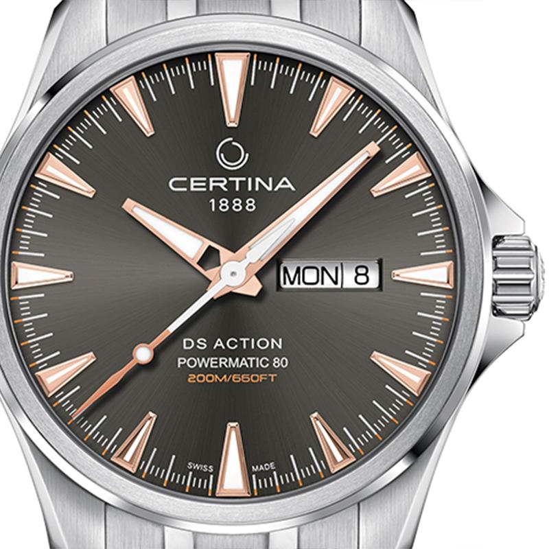 Certina Brown Dial Kinetic Series Mechanical Watch Trendy Dual Calendar Business Men's Watch Automatic Mechanical Movement C032.430.11.081.01