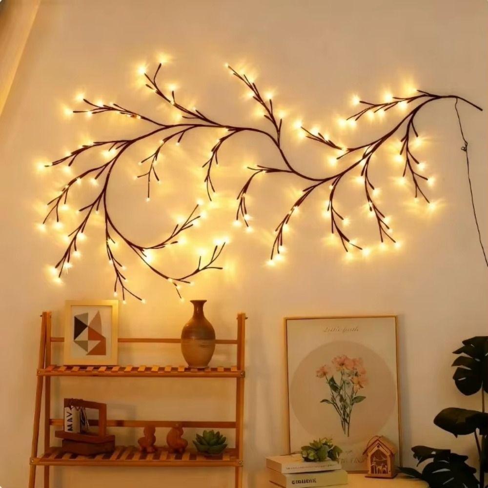 48/72/96 LED Vine Decorative Lights 8 Lighting Mode Bendable Indoor String Lights USB Powered Willow Vine Branch Lights