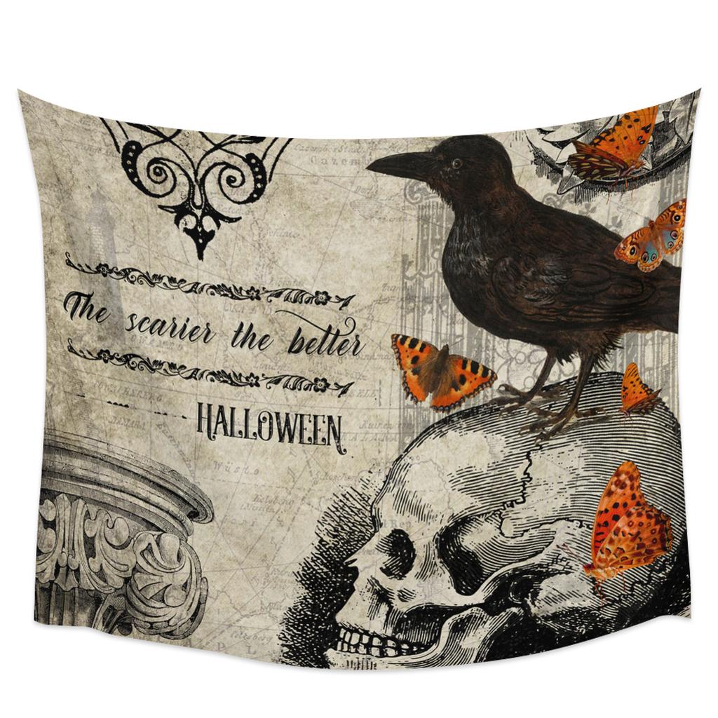 Halloween-Horror-Nächte-Wandteppich, Wandbehang, Hippie-Wandteppich, Heimdekoration, Wohnzimmer, Schlafzimmer, Wanddekoration, Hintergrundstoff