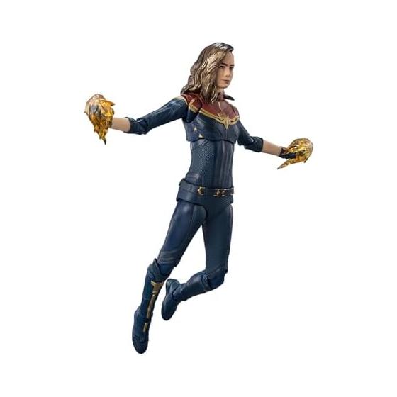 TAMASHII NATIONS SHFiguarts Капитан Марвел (Чудеса) приблизительно. Подвижная фигура, окрашенная в цвет АБС и ПВХ, 150 мм.