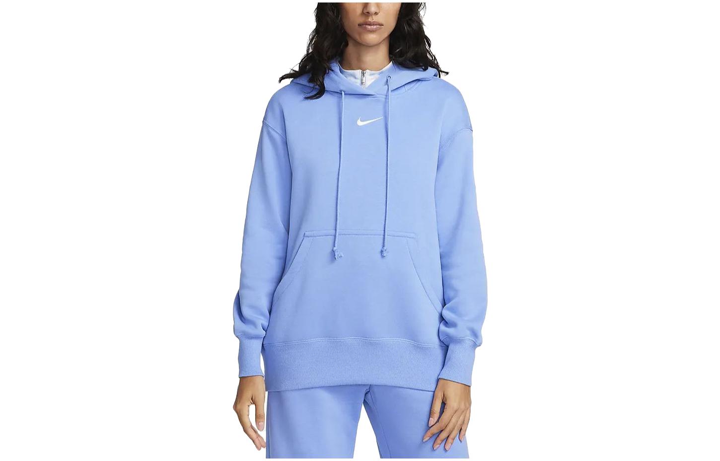 Nike Phoenix Fleece Solid Color Hooded Casual Fleece Lined Long Sleeved Sweatshirt Women s Polar Blue DQ5861-450 S