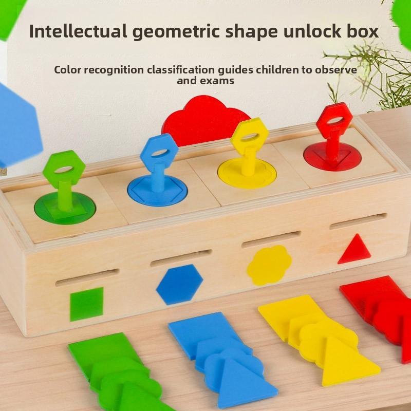 Wooden Shape Sorting Toy For Kids Educational Geometry Brain Teaser Puzzle