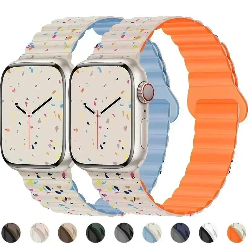 Magnetic Strap For Apple Watch Bands 45mm 38mm 49mm 40 42 41mm Silicone Sport Bracelet iWatch Series ultra 10 9 6 5 7 8 se 44mm