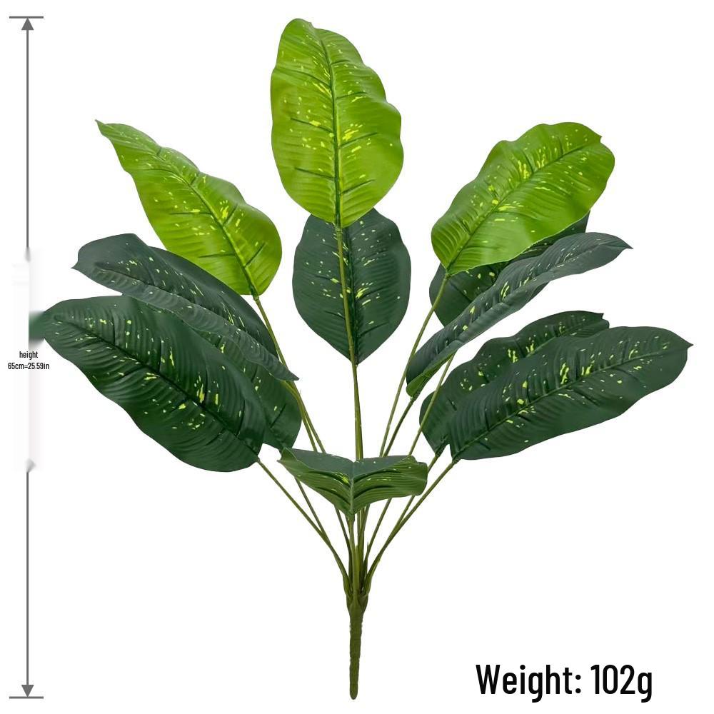 Traveler's Banana Leaf Decorative Indoor Plant - Green Dot Pattern for Home or Living Room