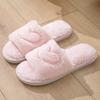 Open-toe Plush Slippers, Indoor Home Cotton Slippers