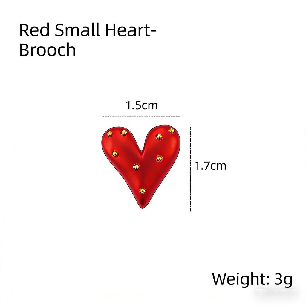 Cute Simple Red Love Heart Brooches for Women Girls Sweet Heart Shape Brooch Lapel Pin Badges Clothes Hat Accessories Gifts 2026