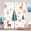 2pcs,Curtains Christmas Trees Snowflakes Deer Bauble Fashionable Chic Curtains Prints Light Filtering Curtains Gifts Ldeal for
