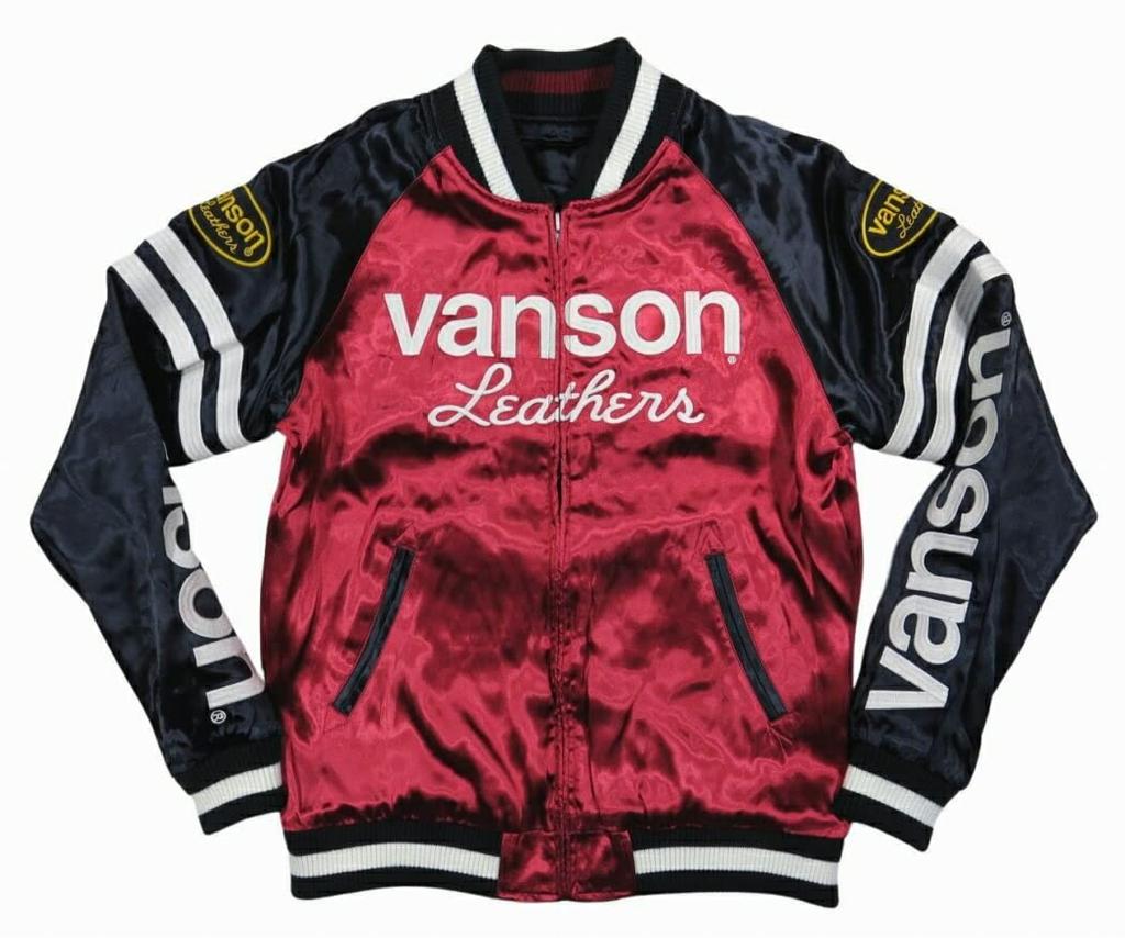 American Eagle x Emblema Stelei Triple Jachetă Suvenir Sukajan Reversibilă din Satin de Raion M NEGRU [Vanson] NVJK-2202 Bărbați (Negru)