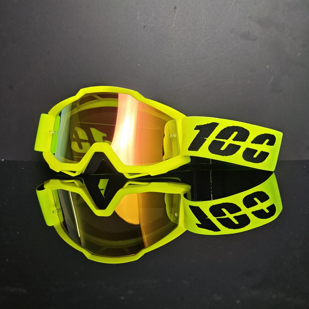 100 Motorradbrille Staubdicht Rennbrille Winddicht für Männer & Frauen Motocross Radfahren Skifahren Outdoor Offroad-Fahrradbrille