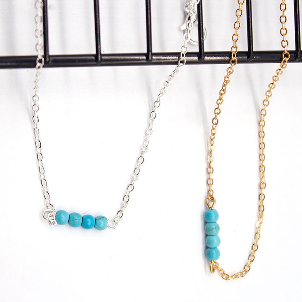 Boho Ankle Bracelets Universal Turquoise Jewelry Wear-resistant Bohemian Style Decorations Valentines Day Anklets for Women Set