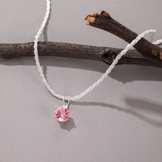 Cubic Zirconia Necklace Women Faux Necklace Dainty Sparkling Diamond Pendant Short Necklace Clavicle Chain Jewelry Gift