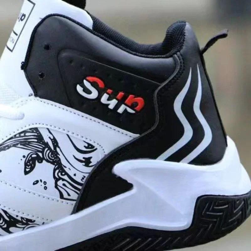 Mode Herrenschuhe Pu Herren Sneakers Schnür-Basketballschuhe Atmungsaktive Herren Laufschuhe Verschleißfeste Zapatillas De Deporte
