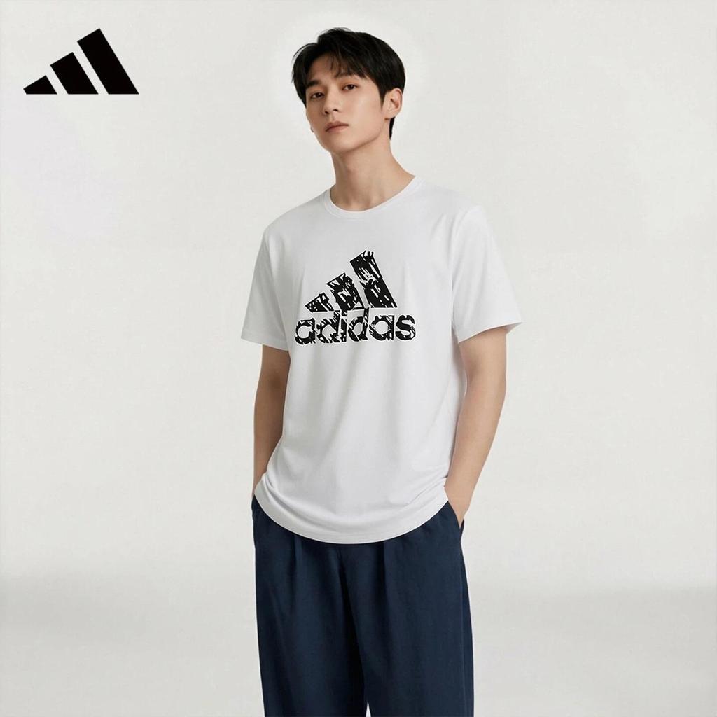 adidas Men's Summer Breathable Comfortable Casual Sports Loose Short-Sleeve Top ADITSG2-WB