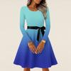 Women's Casual Fashion Long Sleeve  Vintage Long Dresses