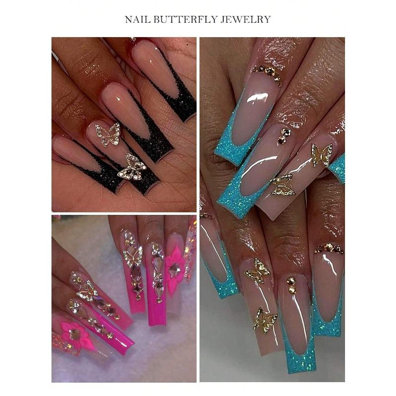 20Pcs 3D Butterfly Shaped Nail Art Jewelry, Nail Charm Rhinestones,Diy Nail Decoration Supplies Nail Charms Nail Art Accessories