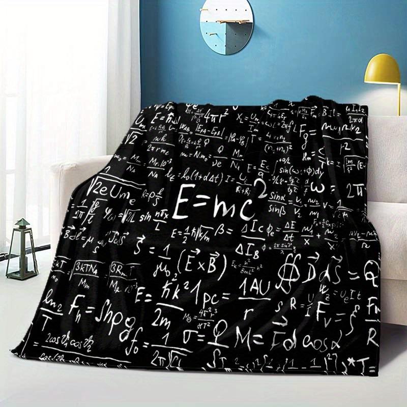 Mathematical equation digital-printed polyester Bedroom velvet flannel cover blanket Fleece soft sofa cover blankets for beds