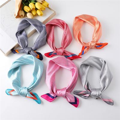 60cm Women'S New Versatile Simulated Silk Neck Protection Sunscreen Small Square Scarf Professional Scarf Headscarf