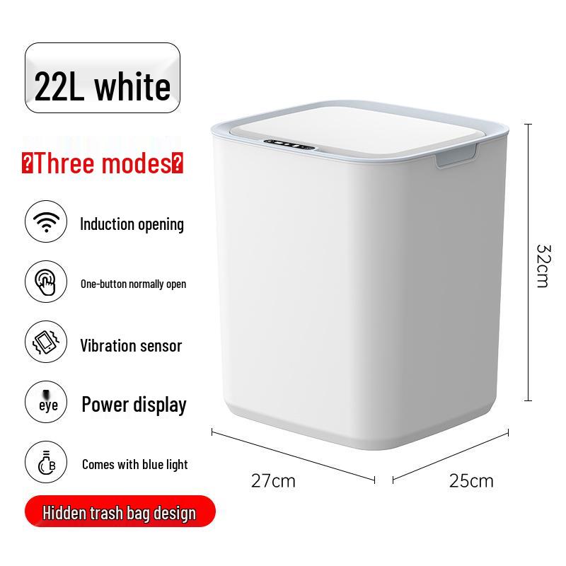 

Умное индукционное мусорное ведро с крышкой – Большая вместимость для ванной, туалета или гостиной Premium, Rechargeable