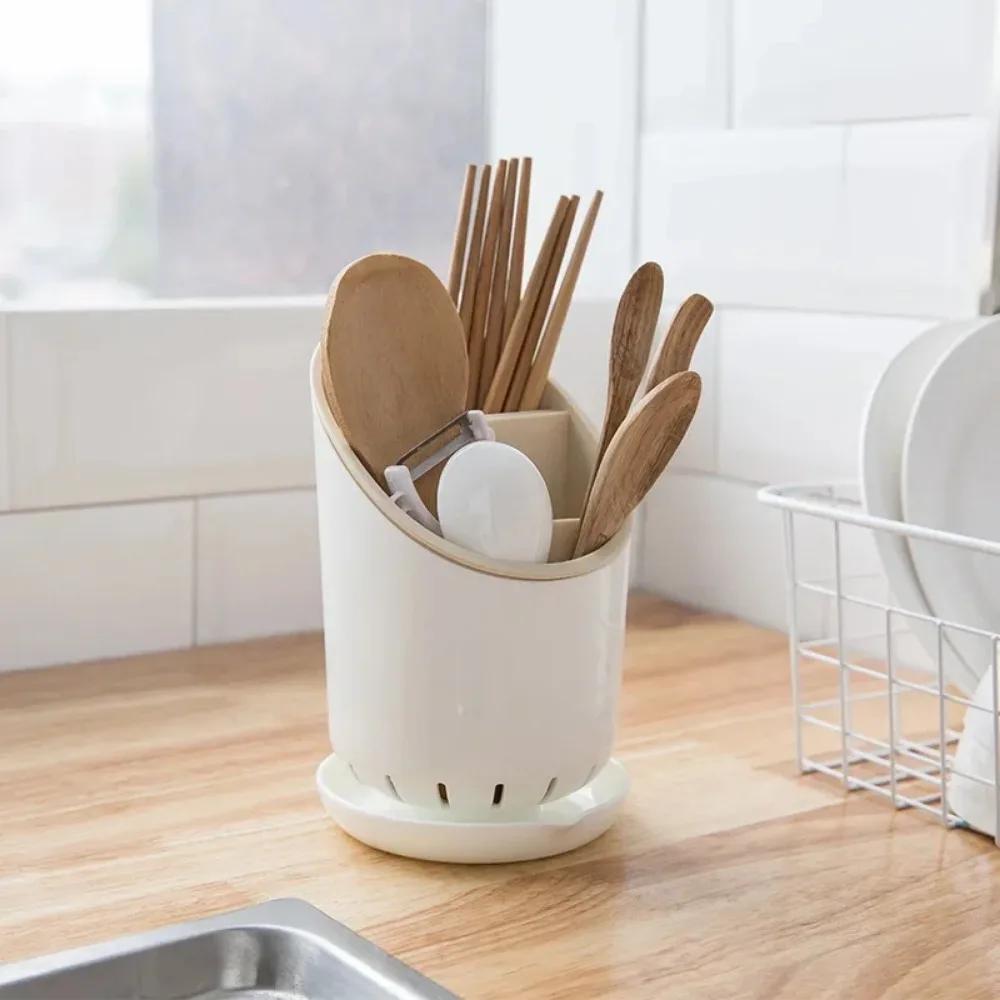 Cutlery Storage Holder Plastic Drainer Drain Containers Drying Rack Tableware Table Spoon Fork Container Kitchen Tool