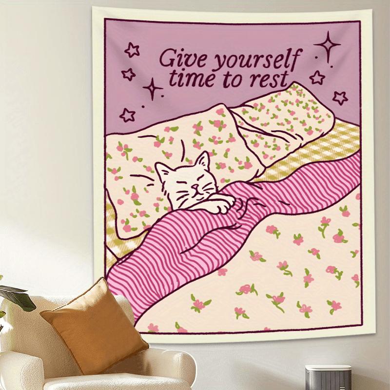 VIKAMA Healing Cat Relaxation Wall Hanging Gentle Girlish Heart Room Decoration Dormitory Bedroom Wall Hanging