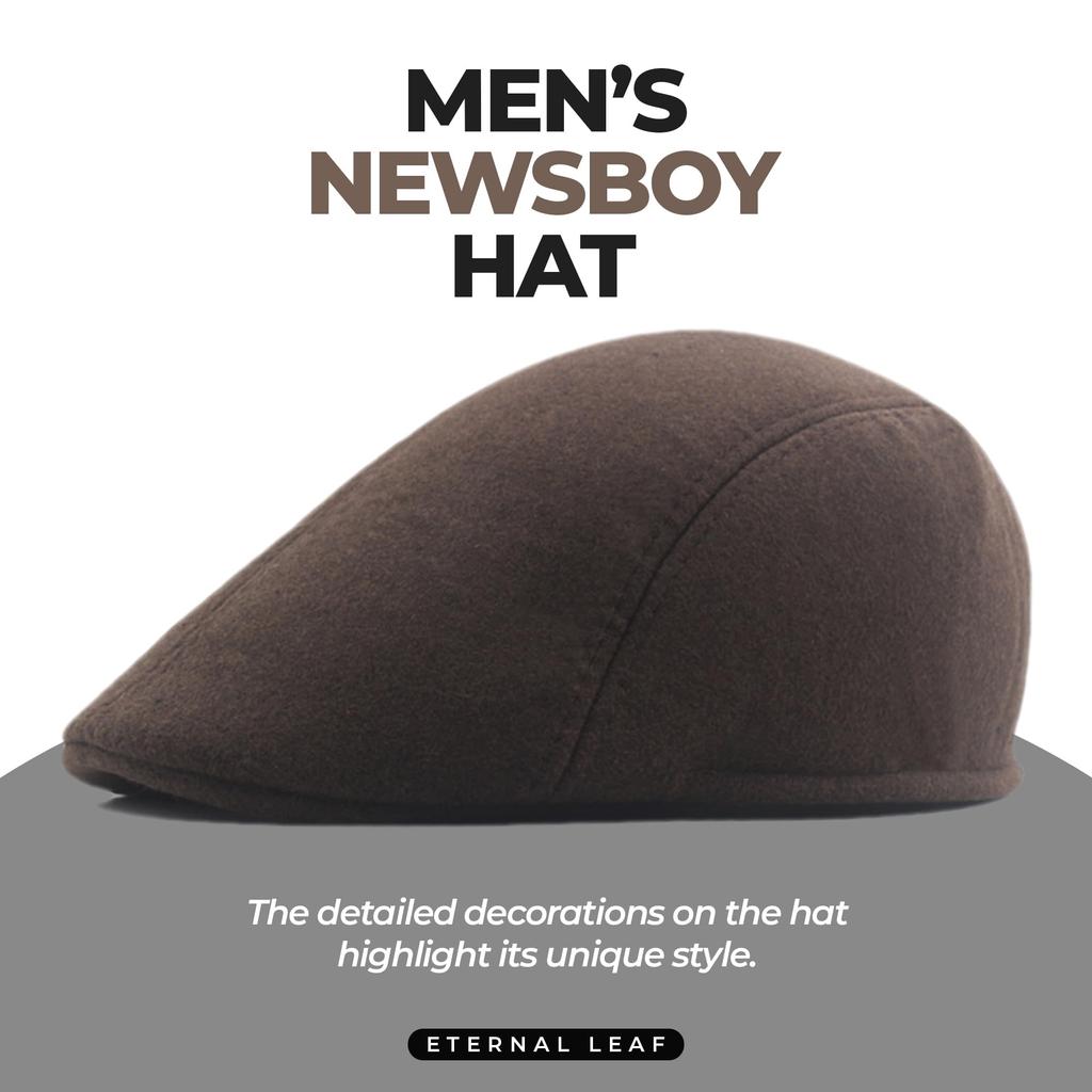 Eternal Leaf Newsboy Hunting Simple One Size Fits and FT00431 Standard Hat, Style, All, Men's Women's, (03. Navy)