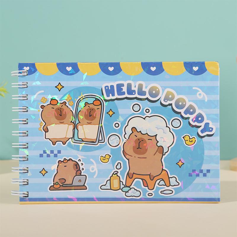 1 kus Roztomilá Kapybara Zvířecí Postavy Omalovánky Kreslený Malý Medvídek Omalovánka Pro Teenagery Vzdělávací Kreslící Kniha Dárky