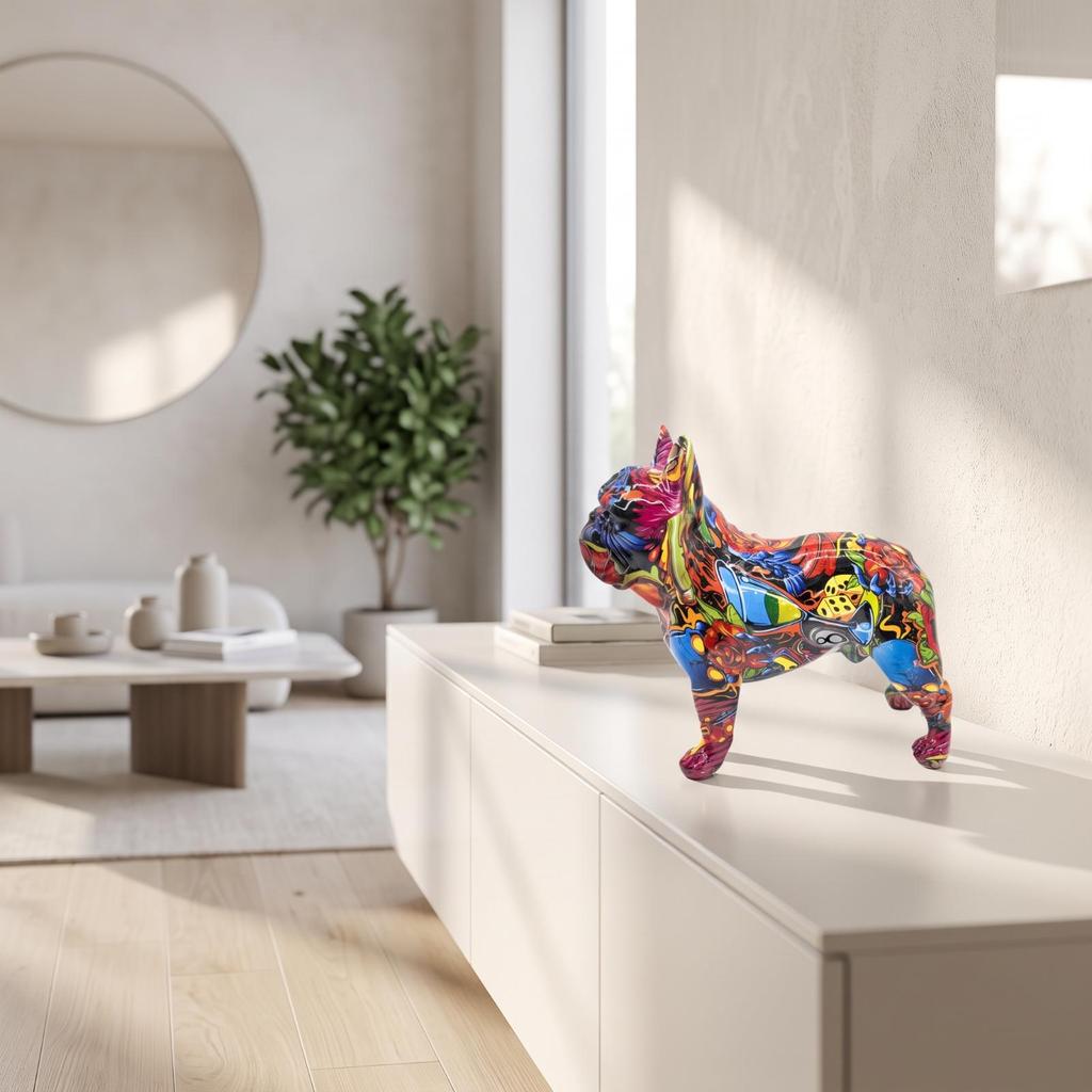 Adorable Dog Figurine | Lightweight Resin Construction, Compact Modern Design, Statue, for