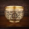 Good Luck Phoenix Cylinder Ornament Traditional Hand Carved Brass Drinking Cup Pure Brass Brass Feng Shui Bowl Lucky Ornament
