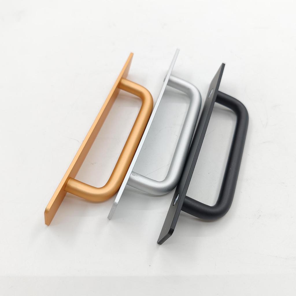 Self-Adhesive Minimalist Wooden and Aluminum Handle for Sliding Glass Doors