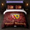 Racing Club De Lens Custom Name Text Bedding Set 1 Duvet Cover+2 Pillowcases Soccer Logo Personalized Gift For Special Occasion Bedroom Decor