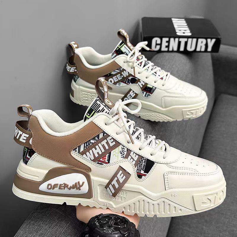 Men's shoes spring new thick-soled heightening youth casual sports shoes men's trend versatile wear-resistant board shoes