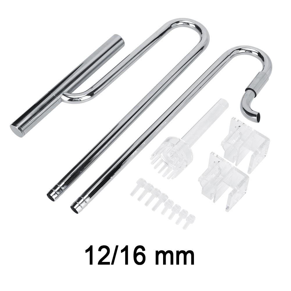 Stainless Steel Aquarium Plant In Out Oil film Skimmer Filter Pipe(12Celsius16 mm)