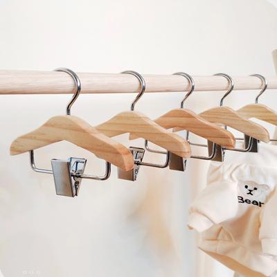 Small Wood Hanger for Pets Clothes Rack Drying Rack Small Clothes Hanger Clothing Hangers Mini Pet Hangers for Cat and Dog