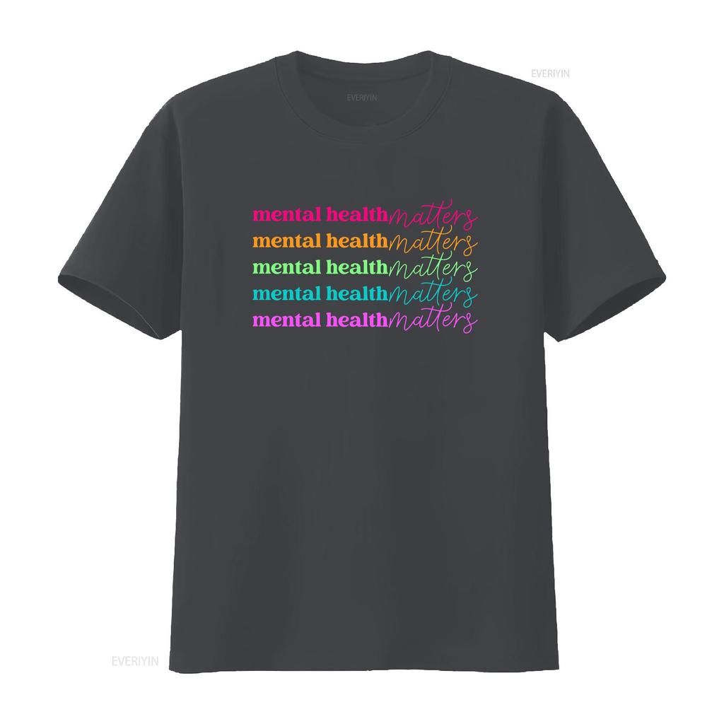 Mental Health Matters T Shirt Anxiety TherapisT Inspirational Depression Motivational PsychologisT vintage Washed fashion homme