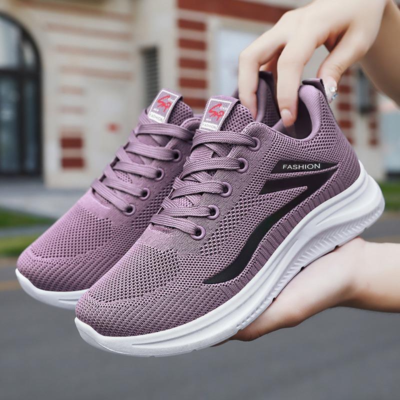 Women Fly Knit Mesh Sneakers, Breathable Versatile Casual Sports Mom Shoes
