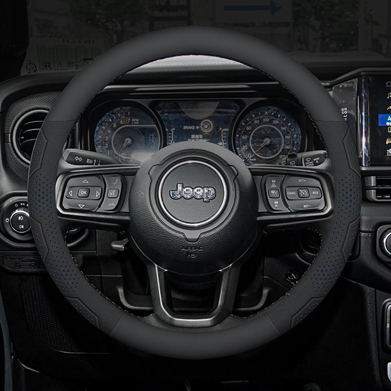 Carbon Fiber Suede Steering Wheel Cover for JEEP SRT Renegade Compass Wrangler Patriot Grand Cherokee Trail Hawk Car Accessories