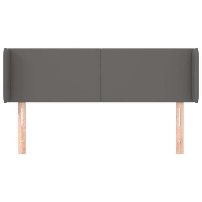 Tête de lit - MAISON EXCLUSIVE - Avec oreilles 147x16x78/88 cm - Gris - Similicuir - Hauteur réglable