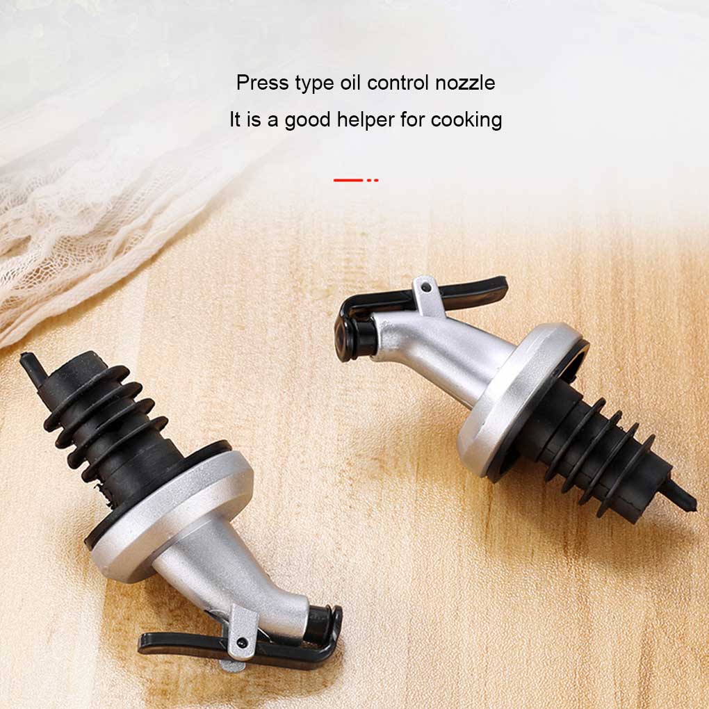 Oil Bottle Pourer Portable Reusable Press Type Leakproof Dispenser Kitchen Bar Wine Beverage Seasoning Bottles Stopper
