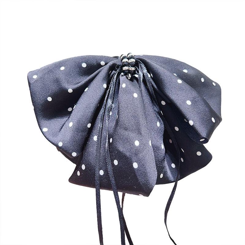 Polka Dot Bow Claw Clip: Elegant Women's Hair Accessory