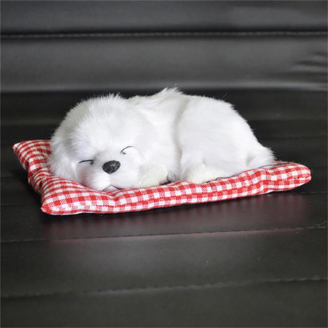 Auto Ornament ABS Plüschhunde Dekoration Simulation Schlafender Hund Spielzeug Automotive Armaturenbrett Deko Ornamente Niedliches Autozubehör