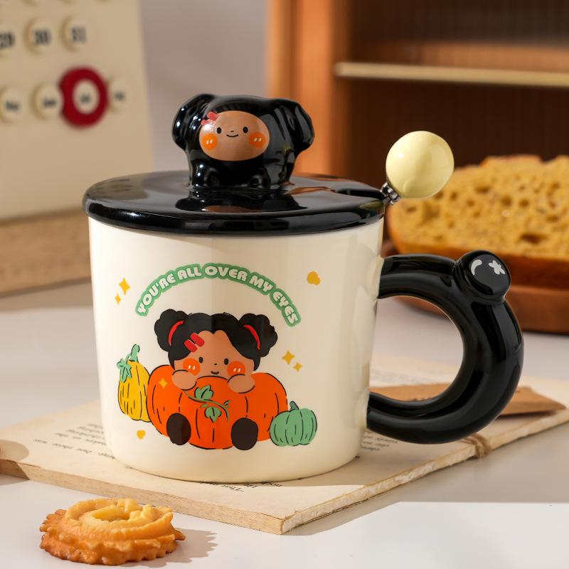 Ceramic Cup Cover with High Value Home Office Couple Water Cup Gift Box Creative Souvenir Gift Mug