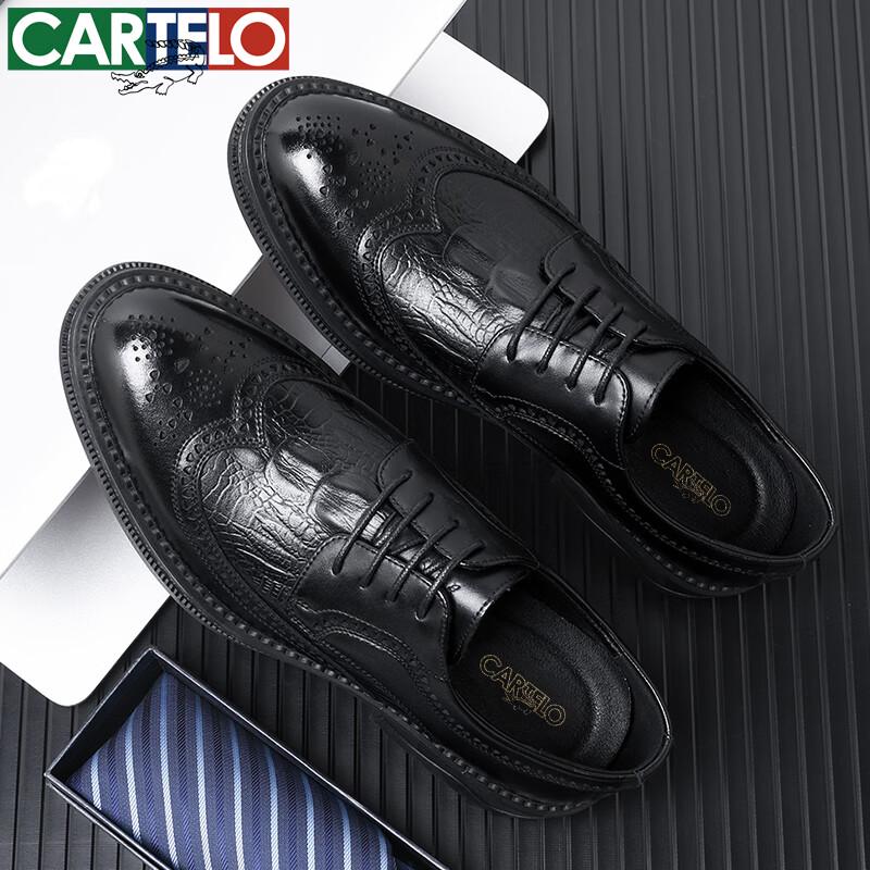 CARTELO Men s Genuine Leather Brogue Dress Shoes 43