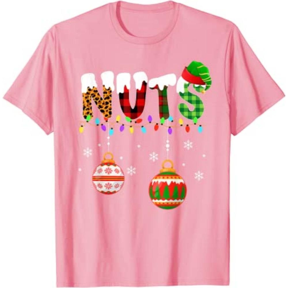 Funny Couples Christmas Chestnuts Adult Matching T-Shirt Xmas Costumes for Couples His and Her Girlfriends Boyfriends