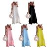 Women's Summer Casual Loose Dress Tie Shoulder Sleeveless Square Neck Maxi Dress A-Line Ruffle Flowy Beach Sundress