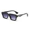  New Retro Square Sunglasses Women Gradient Leopard Shades UV400 Fashion Clear Lens Men Trending Rivets Frame