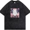 Japanese Hot Anime Gothic T-Shirt Anime Aesthetic Oversized Unisex Hot Product Soft High Quality Washed Vintage Loose Retro Soft