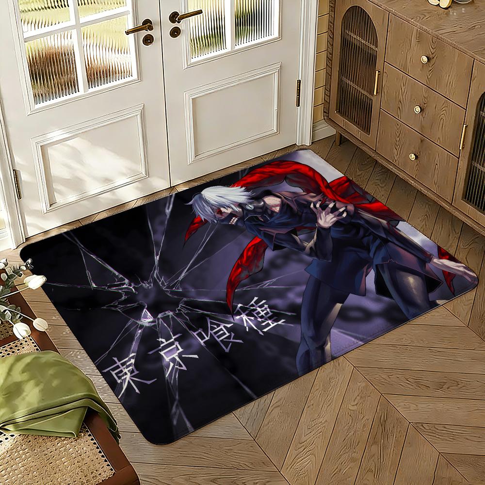 Tokyo Ghoul Floor Mat Soft Thickened Absorbent Non-Slip Bedroom Living Room Door Mat Home Decor Flannel Rugs