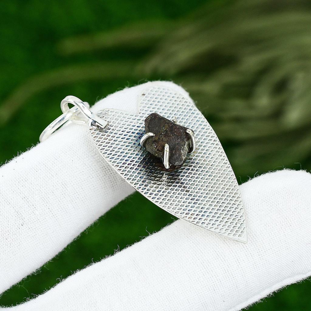 Natural Moldavite Quartz Rough Elegant Bezel Sister Pendant 925 Sterling Silver